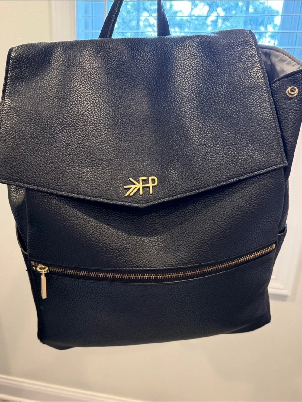 Freshly Picked Black Vegan Leather Backpack - Gold Hardware